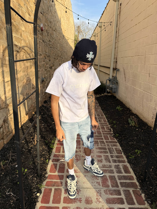 WHITE/WHITE LOGO TEE